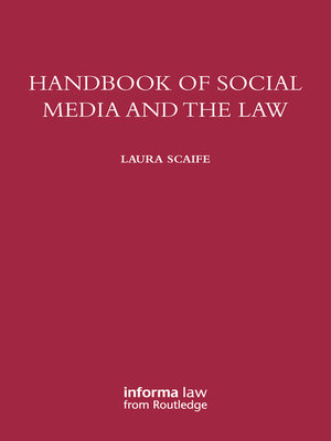 cover image of Handbook of Social Media and the Law